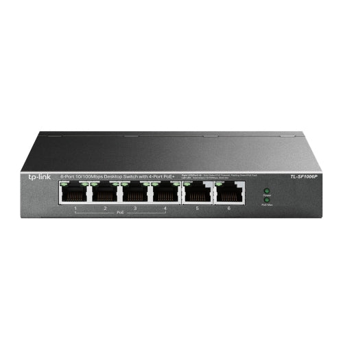 TP-LINK (TL-SF1006P) 6-Port 10/100 Unmanaged Desktop Switch, 4 Port PoE+, Steel Case TP-LINK (TL-SF1006P) 6-Port 10/100 Unmanaged Desktop Switch, 4 Port PoE+, Steel Case